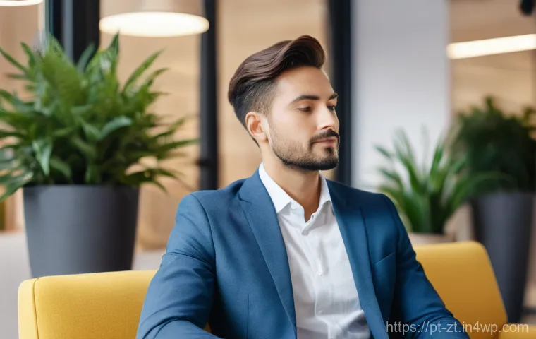 정신적 회복탄력성과 직장 내 갈등 해결 - A diverse group of three professionals (two men, one woman, all in their 30s-40s, dressed in smart b...