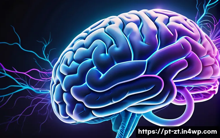 정신적 회복탄력성에 대한 최신 연구 동향 - A detailed and vibrant illustration of a human brain highlighting neural plasticity, showing glowing...